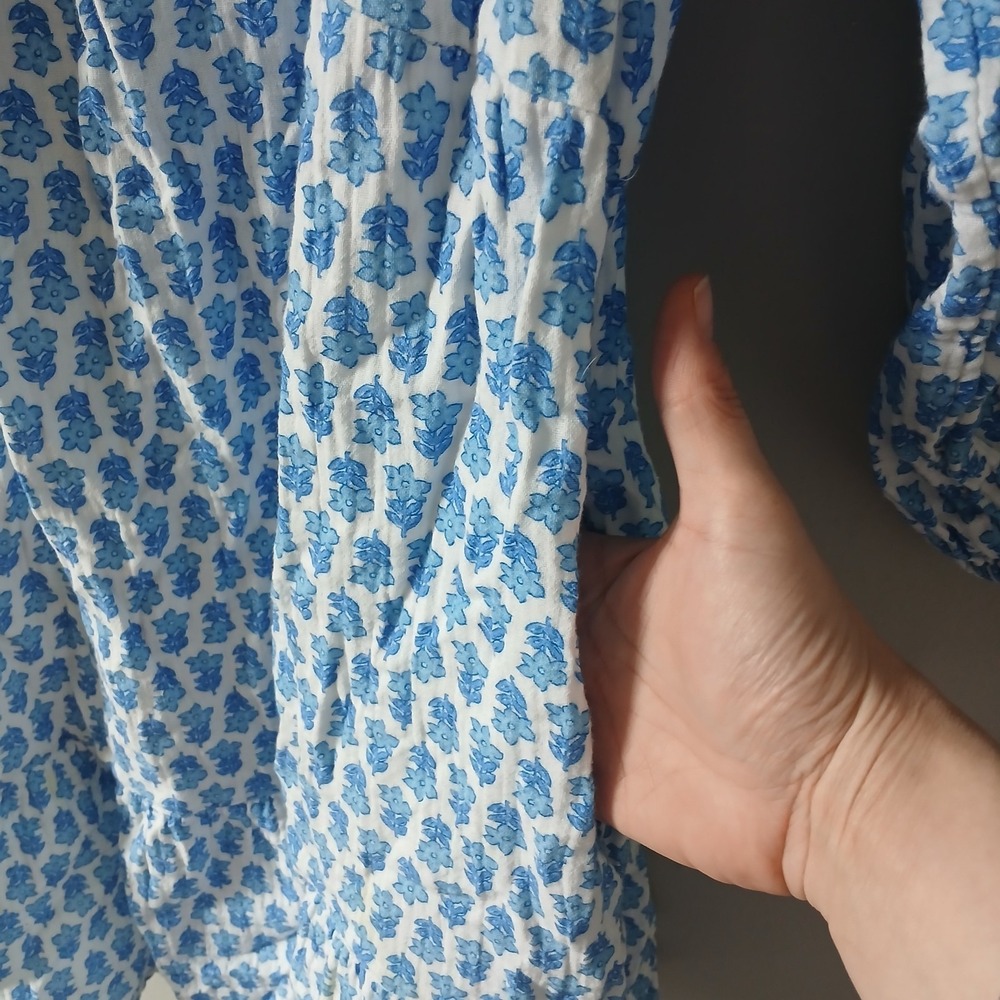 Vineyard Vines Women's Size XS Seastitch Block Print Dress Ruffle Hem 3/4 Sleeve - Picture 10 of 16